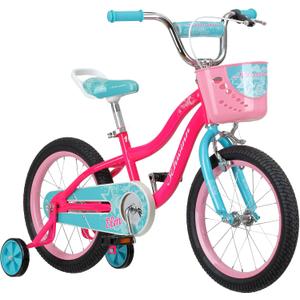 Schwinn Elm BMX Style Toddler and Kids Bike, For Girls and Boys, 16-Inch Wheels, With Saddle Handle, Training Wheels, Chain Guard, and Front Basket, Recommended Height 38-48 Inch, Pink
