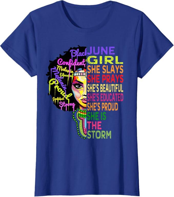 June Birthday Shirts for Women - Queens Were Born in June T-Shirt Size 2XL
