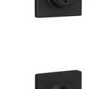 Schlage Lock Scout Straight Lever with Square Trim Keyed Entry Door Handle and Single Cylinder Deadbolt, Matte Black Finish