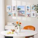 HappyHapi 4x6 Picture Frame Set of 5, White Photo Frames Display Photo 3.5x5 with Mat or 4x6 Without, Gallery Wall Frame Set for Wall or Tabletop Display (White)