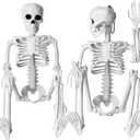 XIMISHOP 2pcs Skeleton Halloween Decoration, 16” Hanging Plastic Skeleton
Full Body Posable Skeleton Movable Joints for Halloween Decoration Indoor Outdoor