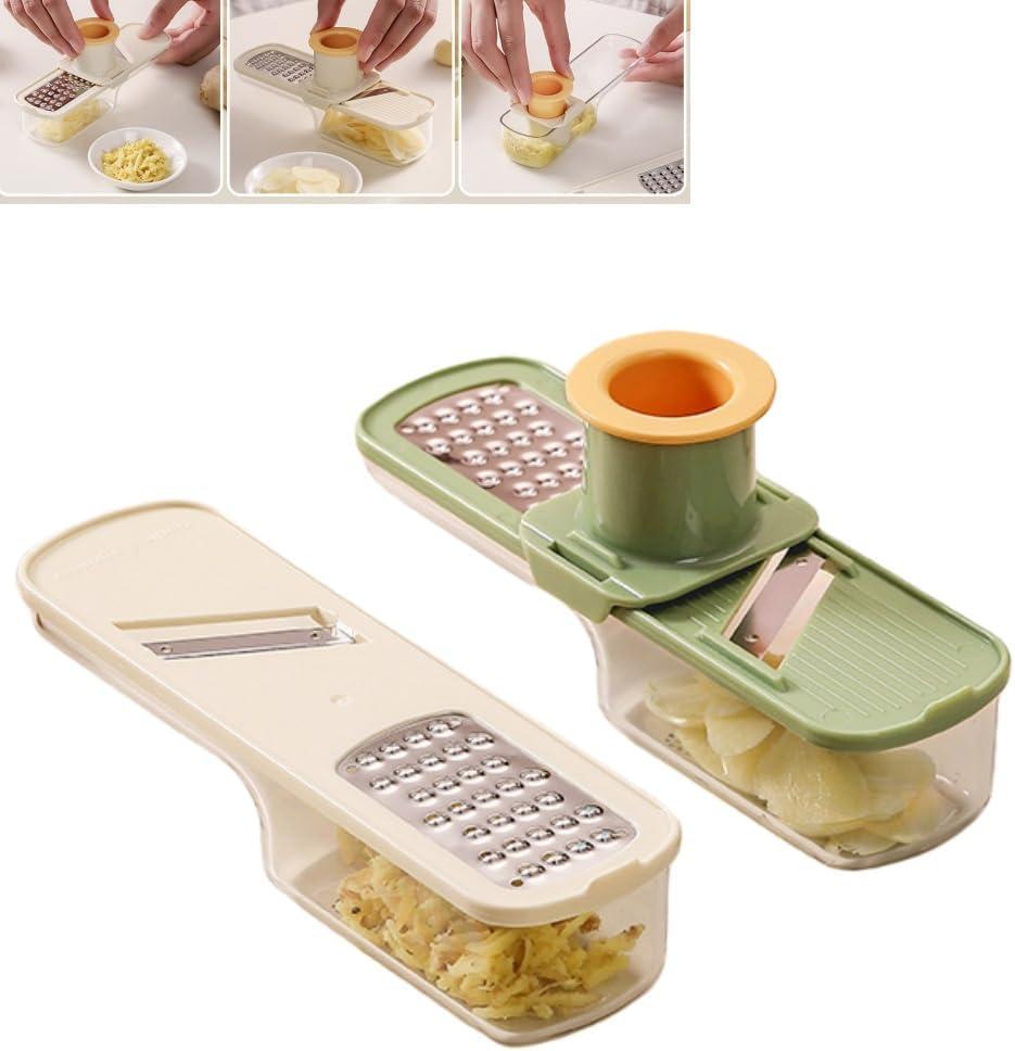 Multifunctional Garlic Grinder,2026 New Vegetable Slicer,Garlic Slicer Super Thin, Portable Ginger Grater Handheld Kitchen Tool  (2PCS)