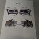 HECASA Pair Projector Headlights Compatible with 2011-2013 Jeep Grand Cherokee Headlamp w/LED Bar Tube DRL Clear Lens&Chrome Housing&Amber Reflector Compatible w/Factory Halogen Headlights Only