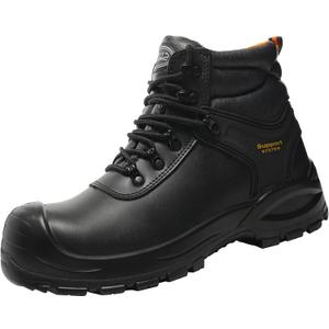 Black Work Boots for Men Composite Toe Non Slip Comfortable Leather Waterproof Lightweight Industrial Construction Safety Shoes (7, Black)