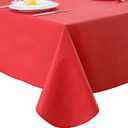 Pioggia Vinyl Tablecloth with Flannel Backing Oblong Waterproof Oil-Proof Plastic Table Cloth Wipeable PVC Table Cover for Indoor and Outdoor (Red, 60 x 102 Inch)