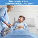 Moukeren 3 Pcs Hospital Bed Sheets Set Deep Pocket Fitted Sheet 36 with Elastic All Around Easy Care Knitted Jersey for Home/Nursing Home (Gray)