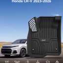 3W Floor Mats & Cargo Liner Fit for Honda CR-V 2023-2026 (Include Hybrid) | Fit for (Upper Positon) Trunk Unscented All-Weather TPE Heavy-Duty Car Mats Stain Prevention Easy to Clean