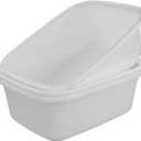 3-pack 18 Quart Dish Pan Wash Basin, Large Dish Tub, White