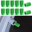 Mandark Car Tire Valve Stem Caps, 12PCS Aluminum Alloy Vehicle Stem Covers, Leak Proof Automotive Interior Wheel Valve Covers Accessories, Universal for Trucks Motorcycles SUVs (Green)