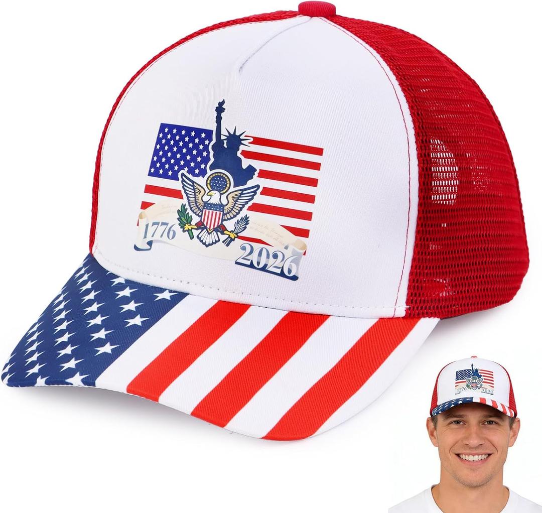 American Flag Baseball Cap for Men Boys, Adjustable Patriotic Hat, Fathers Day Birthday Gifts for Men Dad Grandpa Son, for Mens Teen Boys
