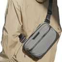 Leaper Small Crossbody Bags for WomenLightweight Fanny Packs with Adjustable Shoulder Strap - Water-resistant Nylon Sling Bag for Men - Fashion Cross Purse for Travel Everyday - Grey (Gray)