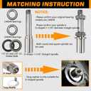 4Sets for 1-1/16'' Axle Trailer Hub Bearings Kits, L44649/L44610 Bearings Set with D-style Spindle Tang Washers, 12192TB 15192TB Grease Seals Cotter Pins for 2000-2200lbs BT9 Straight Spindle