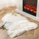 Ashler Faux Fur Rug, White Area Rugs, Fluffy Sheepskin Fur Rug, Fuzzy Ultra Soft 2.3 x 3.3 Ft Rugs, Machine Washable Shag Rug, Nursery Throw Rugs for Bed, Living Room