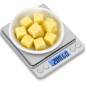 NEXT-SHINE Gram Scale 500g x 0.01g Precision, Digital Mini Pocket Size Portable Scale with Two Trays Nine Units, LCD Display Stainless Steel Platform for Weighing Jewelry Cooking Baking