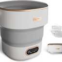 Mini Laundry Machine 16L  Foldable Portable Laundry Machine and Spinner for Baby Clothes, Underwear, Socks; Ideal for Travel, Dorms, Camping (Grey)