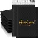 JinRuiKJ Thank You Bubble Mailers 4x8" 50 Pack, Padded Envelopes, Strong Adhesion Padded Mailers, Cushioning Padded Shipping Envelopes for Jewelry, Makeup - Black