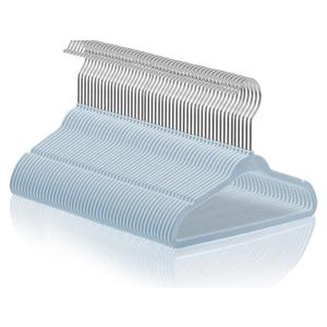 Casafield 50 Velvet Baby Hangers - 11" Size for Infant & Toddler Clothes - Light Blue