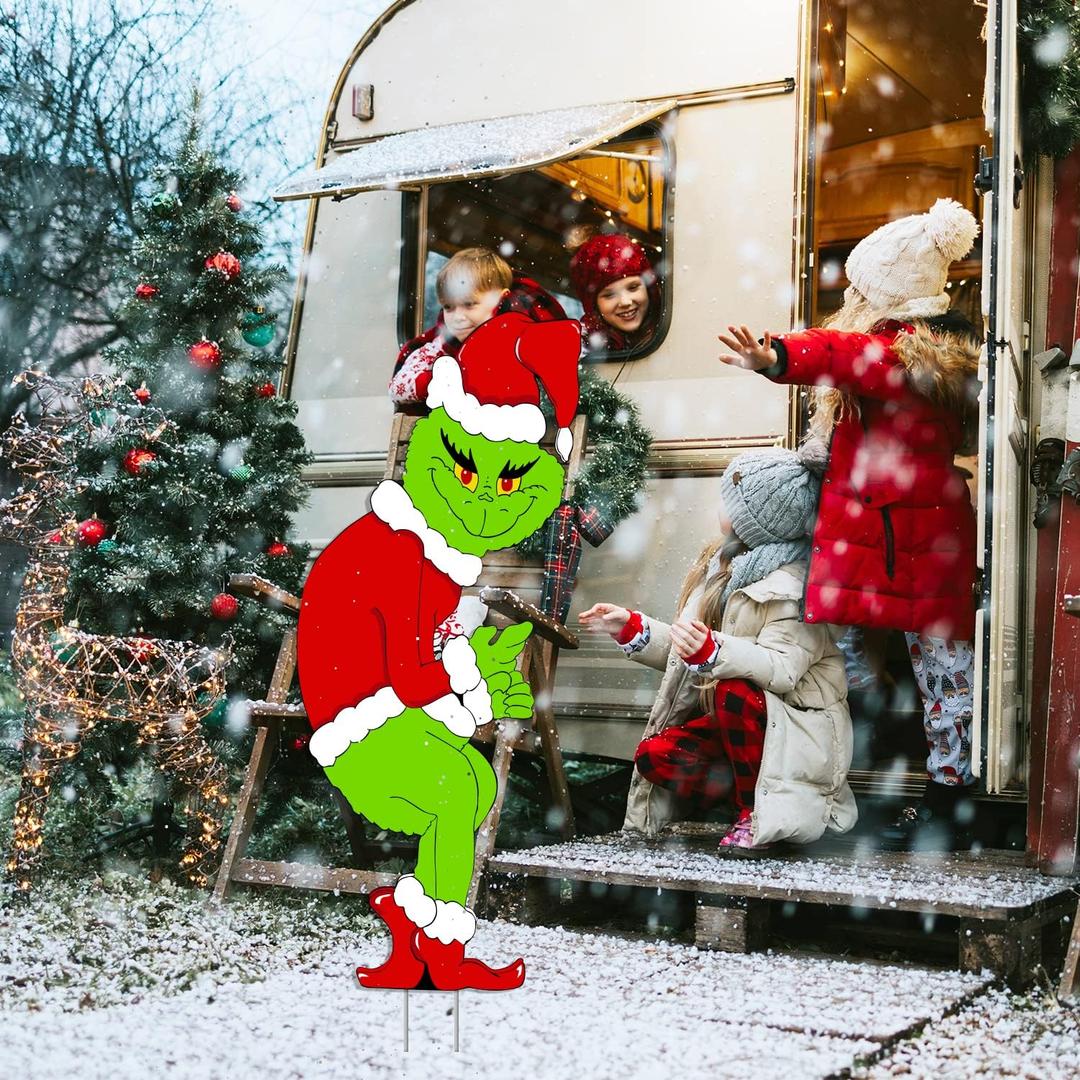 Greenchs Christmas Decorations Greenchmas Yard Signs with Stakes Extra Large for Christmas Outdoor Decorations - Xmas Outdoor Yard Sign Lawn Decor 40-17inches
