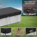 LXKCKJ 12x18 FT Pool Cover for Rectangular Above Ground Pool, Solar Oval Pool Cover Protection with Tensioner, Ideal for Rectangular/Oval Frame Pool Waterproof & UV-Resistant (Black)