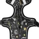 Yellow Stars and White Moon Dog/Cat Harness, Reflective No-Pull Pet Harness with 2 Leash Clips, Fully Adjustable Soft Padded Dog Vest, No-Choke Pet Oxford Vest, S
