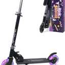 Nattork Scooter for Kids Ages 3-8  Kick Kids Scooters for Girls & Boys Light up Wheels Portable Lightweight Folding Design with Reducing System and Adjustable Height Handlebars and up to 110 Lbs (Navy Blue)