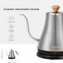 Bodum 27oz Melior Gooseneck Electric Water Kettle, Pour Over Coffee & Tea, Brushed Stainless Steel