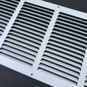 Fits 20x8 Duct Opening Stamped Steel Return Air Grille Vent Cover Grille for Sidewall and Ceiling in White Surface Dimensions: 21.75"W X 9.75"H (20" W x 8" H Duct Opening)