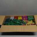 PREXTEX 23-Inch DIY Mini Christmas Tree with Lights - Small Christmas Decorations Table Top Xmas Tree with Multicolor LED String Lights, Star Topper, Hanging Ornaments and Gift Boxes for Holiday Decor (Dark Green)