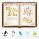 Once Upon a Time Birthday Decoration Princess Party Backdrop 7X5ft Pink Floral & Gold Castle Fairytale Birthday Banner for Girls' 1st Birthday, Baby Shower Photo Booth Background Cake Table Decor (6X5ft)