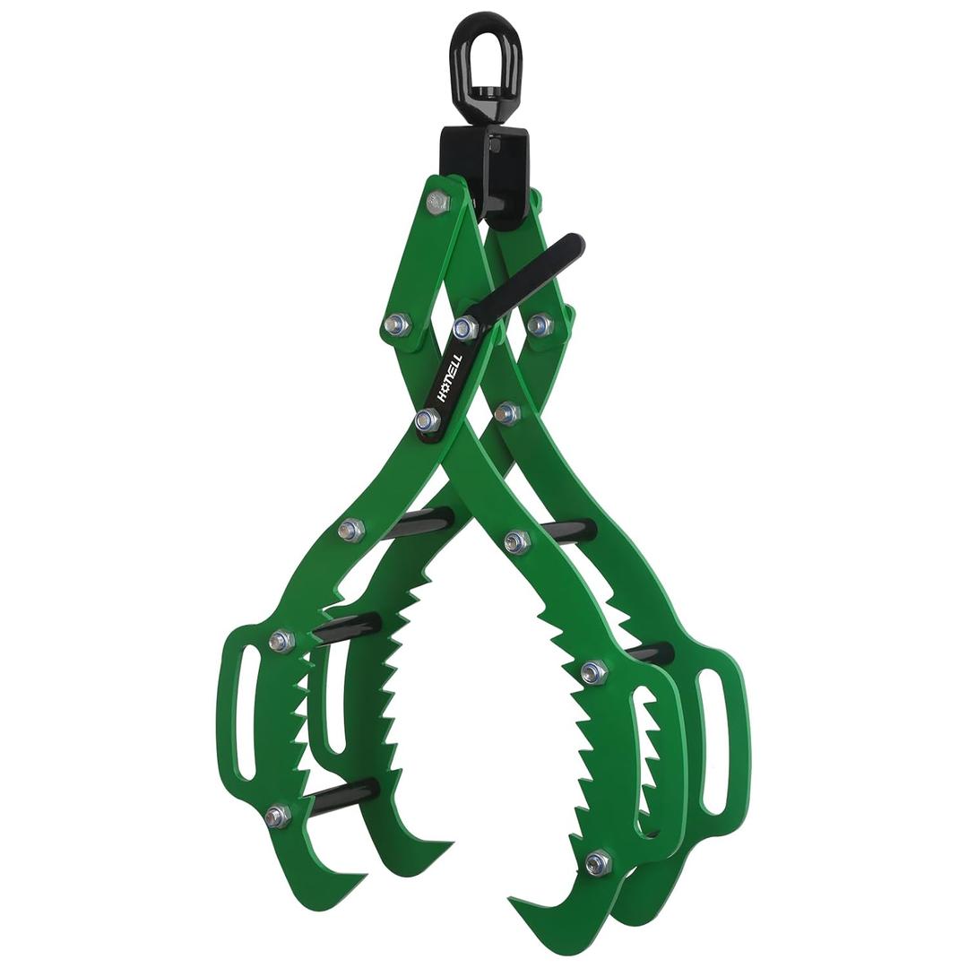 HOTYELL 36 in Log Lifting Tongs, Log Grapple Hook with Handle, Upgraded Timber Claw Hooks as Log Handling Tools for Dragging and Lifting Logs as Tractor, ATVs, Trucks Accessories (4 Claws - 36)