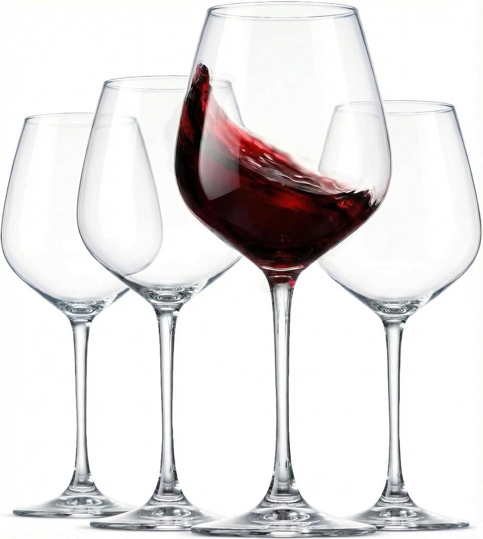 Paksh Novelty Italian Red Wine Glasses - 18 Ounce - Wine Glass Clear (Set of 4)