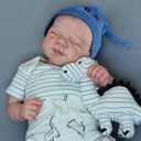 WOOROY Realistic Reborn Baby Dolls Boy - 18-Inch Newborn Baby Dolls with Soft Cloth Body Sleeping Lifelike Reborn Baby Dolls Birthday Gift for Kids Age 3+, Boy-Blue
