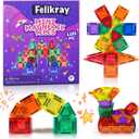 100pcs Mini Magnetic Tiles, Travel Kids Toys STEM Magnet Toy, Easter Basket Stuffer for Toddler Magnetic Blocks Building Preschool Learning Sensory Montessori Toy for Boys and Girls