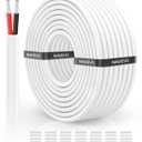 NAOVEO 10 Gauge Wire 2 Conductor Electrical Wire, 10 AWG Stranded PVC Tinned Copper Cable, Flexible/Low Voltage Automotive Wiring for LED Lamps, Marine, Speaker, Appliances (50FT)