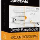SpaceAid 14 Pack Vacuum Storage Bags with Electric Air Pump, Space Saver Sealer Compression Bags for Comforters, Blankets, Pillows, Bedding, Clothes (4 Jumbo/4 Large/3 Medium/3 Small)
