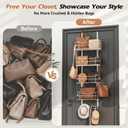 zacurter Over the Door Purse Organizer for Closet, Adjustable Metal Purse Bag Hanger Storage Rack for Door or Wall, Purses Bag Holder with Hook For Handbag,Tote