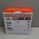 YAMATIC Pressure Washer Hose 50FT x 1/4", 3200 PSI Kink Resistant OEM-Quality Upgrade Power Washer Replacement/Extension with M22-14mm Brass Fittings for Ryobi, Troy Bilt, Greenworks, CRAFTSMAN