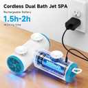Cordless Bath Jet for Tub - Portable Bathtub Spa Massager with Dual Jets & Bubbles, 2 Speeds, IP67 Waterproof Rechargeable Home Spa, Perfect Self-Care Relaxation Gift for Women & Men