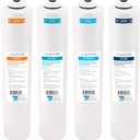 Aquasure Premier Series Complete 4-Stage Quick Twist Filter Replacement Cartridge Bundle Set AF-CP75 | Compatible with AS-PR75 4-Stage Under Sink Reverse Osmosis RO Water Filtration System