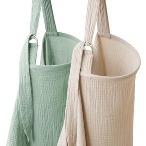 2 Pack Muslin Nursing Cover for Breastfeeding, Soft & Breathable 100% Cotton Breastfeeding Cover Up (Green)