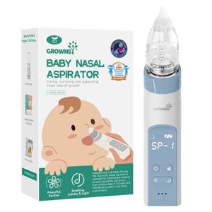 GROWNSY Aspirador nasal para beb, aspirador elctrico de nariz para beb, chupn de nariz para beb, limpiador automtico de nariz con 3 puntas de silicona, nivel de succin ajustable, funcin (Azul) (incomplete)