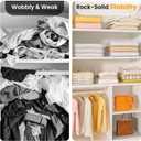 Purse Organizer for Closet Shelf Dividers - 10" Tall X 12" Deep Clear Acrylic Shelf Dividers for Closet Organization - Free-Standing Adhesive Design for Wood & Wire Shelves Bedroom Kitchen 4 Pack
