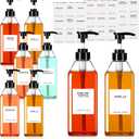 Nuogo 6 Pcs Empty Syrup Bottles - 25.4 Oz/750ml with 27 Labels - Black Syrup Dispenser for Coffee Bar & Kitchen