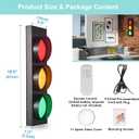 Traffic Light Wall Lamp Remote Control Retro Kids Bedroom Stop Light, Plug in Industrial LED Wall Sconce, 18.5 Vintage Fun Signal Lights for Home Office Bar Garage Car Room Decor Christmas