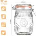Amzcku Wide Mouth Vintage Mason Jars with Airtight Lid 32oz, Canister Quart Jars for Kitchen Storage - for Coffee, Sugar, Beans 6 Pack