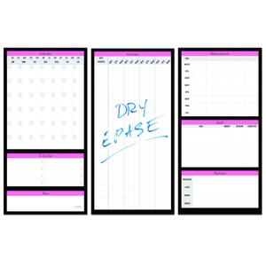 Weekly Planner Pad - Notepad Scheduling System - Dry Erase Board, Task List, and Calendar - Planning Poster for Time Management, Workout, Exercise, and Weight Loss - Expandable Desk Notepad (Pink, Black, White, Gray)