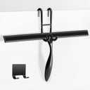 Simtive 14-Inch Shower Squeegee Set, Includes Shower Door Hook and Adhesive Hook, Squeegee for Shower Doors, Mirror and Window, Black