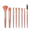 Makeup Brushes, Makeup Brush Set Mini, 8 PCS Travel Make Up Brush Kit, Cosmetic Brushes for Face Foundation Blush Eye Shadow (Pink)