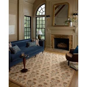 Loloi Chris Loves Julia Rue Collection RUE-01 Wheat/Sage 8'-6" x 11'-6" Area Rug Jute Neutral Floral Living Room Bedroom Rug
