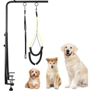 Dog Grooming Table Arm, 35" Height Adjustable Pet Grooming Arm with Double Clamp for Small and Medium Dogs,Grooming Loop Noose and No Sit Haunch Holder